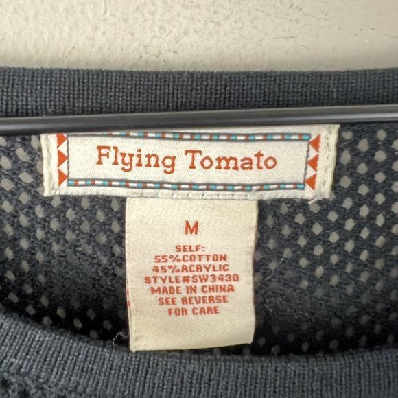 Flying Tomato Multicolor‎ Geometric 3/4 Sleeve Knit Sweater Sheath Dress Medium - Picture 3 of 3